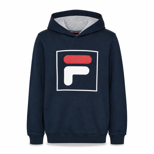 Fila Boys Blue Pullover Hoodie 176 Logo Graphic Cotton Blend Sweatshirt
