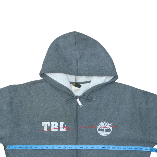 Timberland Men's Grey Full Zip Logo Hoodie XL Regular Fit