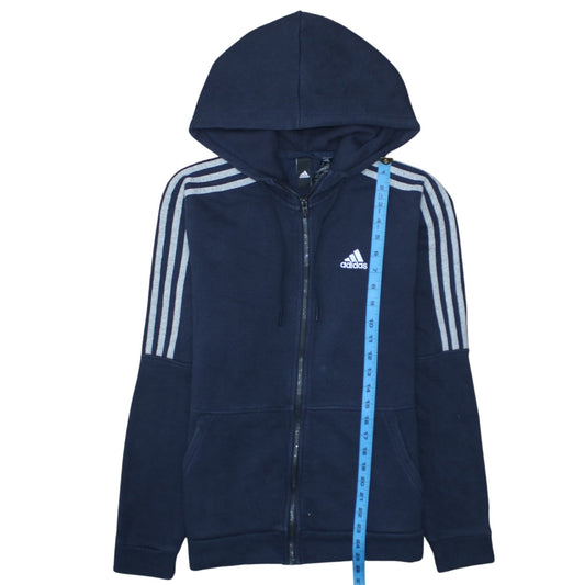 adidas Men's Blue XS Full Zip Hoodie Sweatshirt Regular Fit