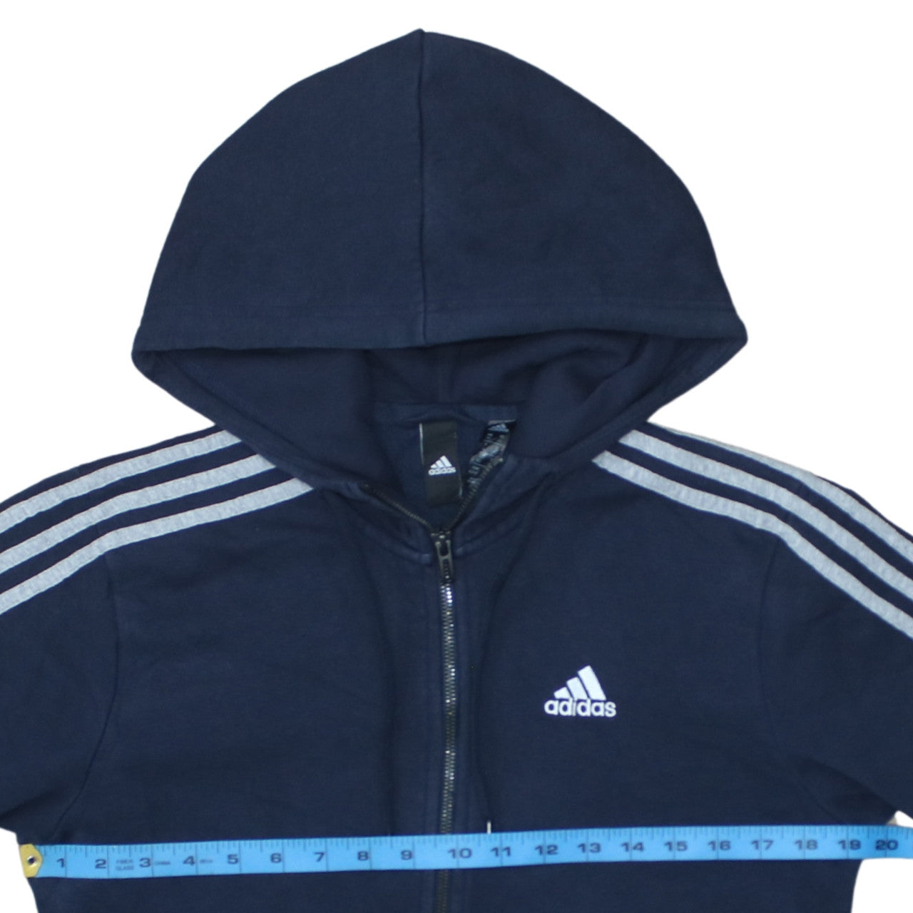 adidas Men's Blue XS Full Zip Hoodie Sweatshirt Regular Fit