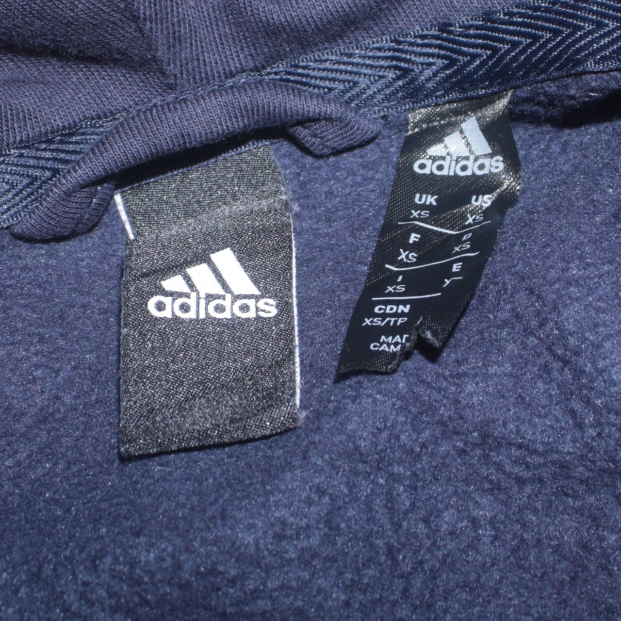 adidas Men's Blue XS Full Zip Hoodie Sweatshirt Regular Fit