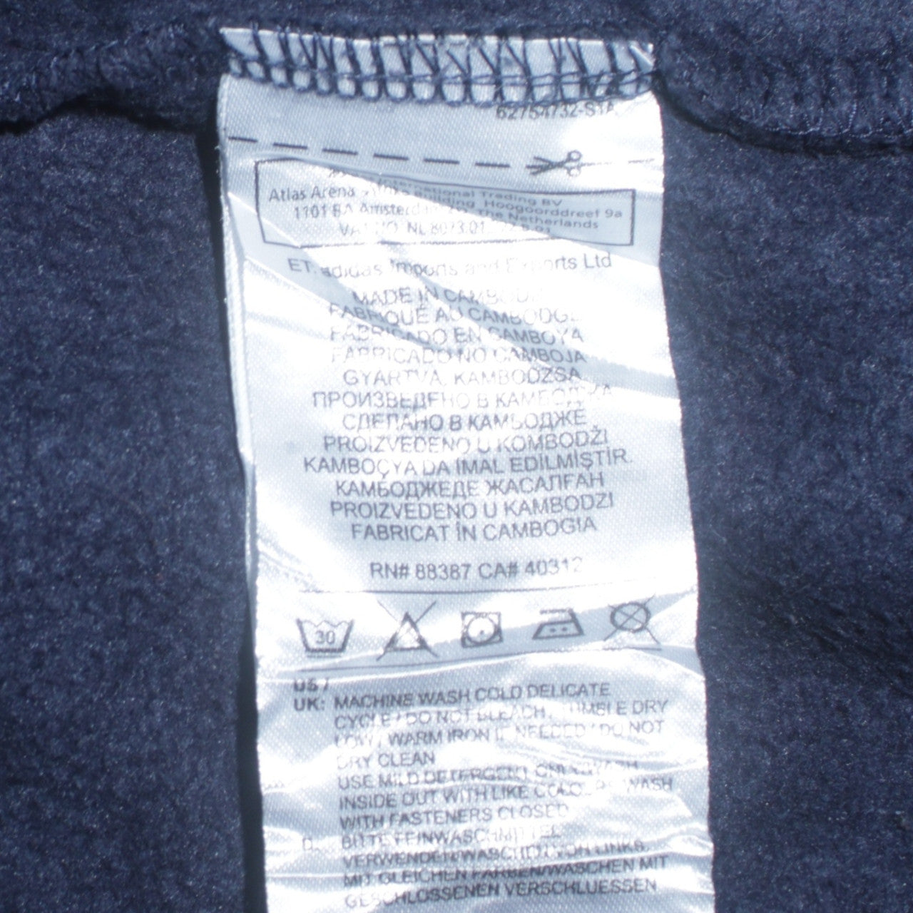 adidas Men's Blue XS Full Zip Hoodie Sweatshirt Regular Fit