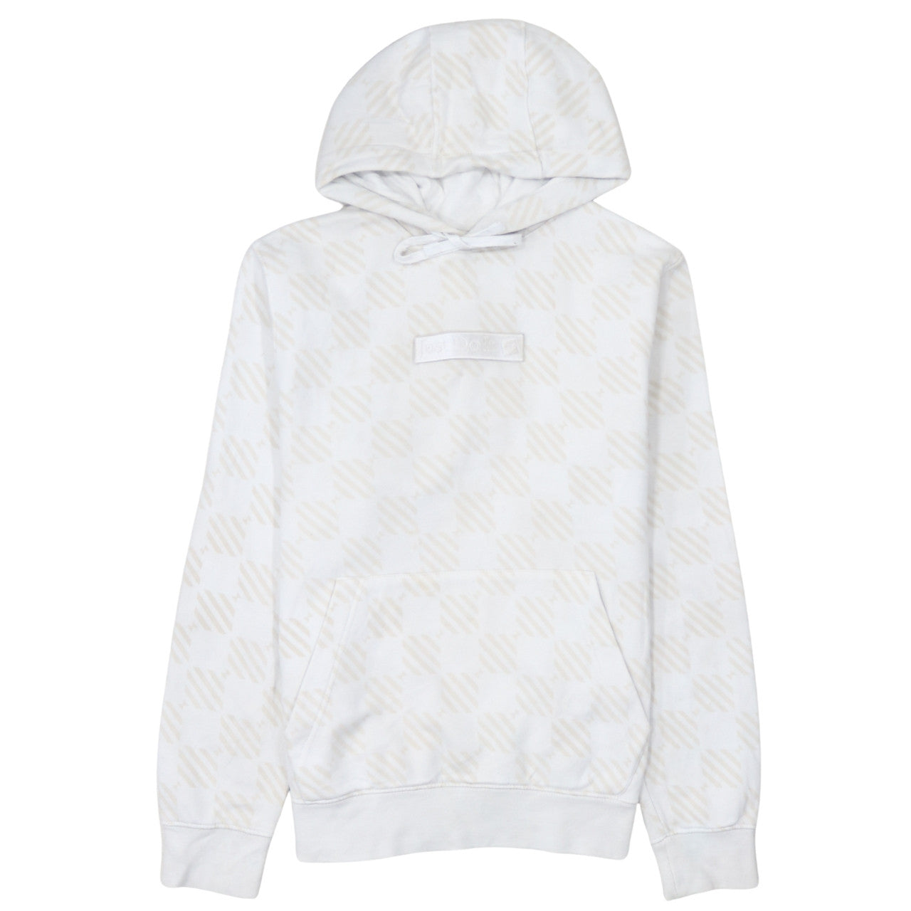 Nike Men's Beige Check Pullover Hoodie Size S