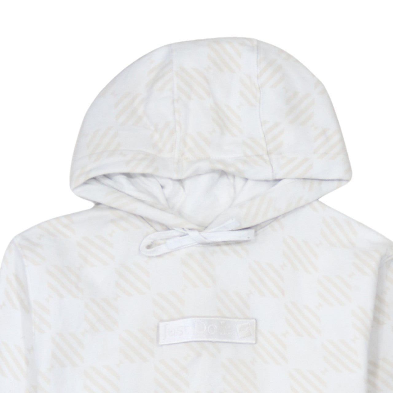 Nike Men's Beige Check Pullover Hoodie Size S