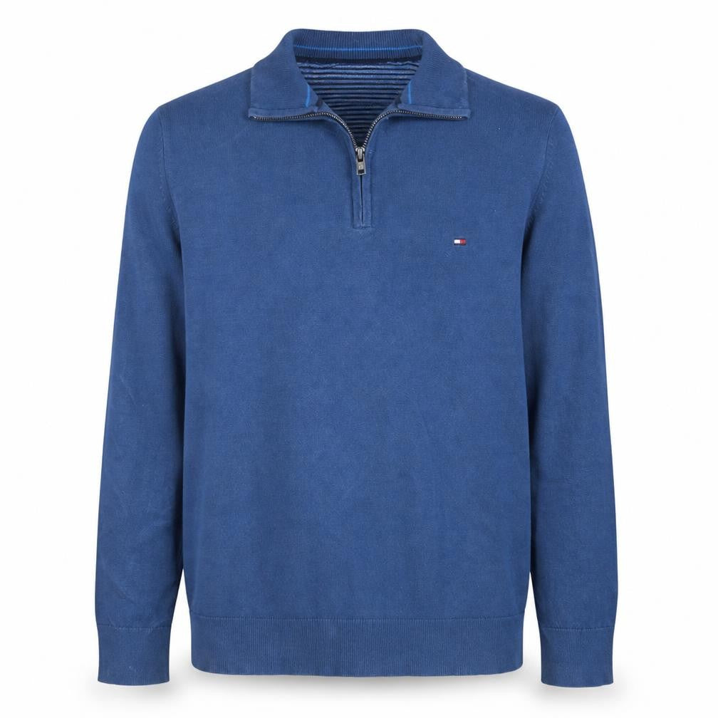 Tommy Hilfiger Men's Blue Cotton 1/2 Zip Jumper Size M