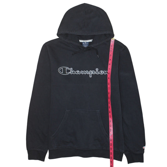 Champion Men’s Black Pullover Hoodie Medium Logo Fleece Sweatshirt