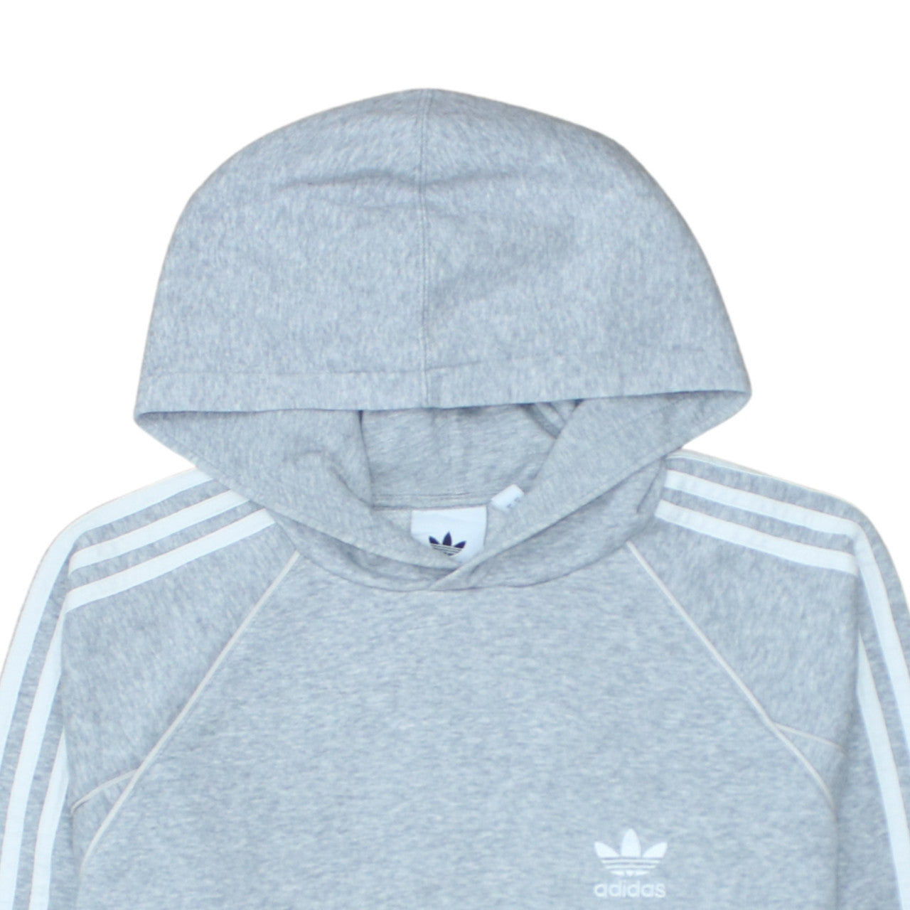 Adidas Men's Grey Pullover Hoodie Small Logo Sportswear Jumper