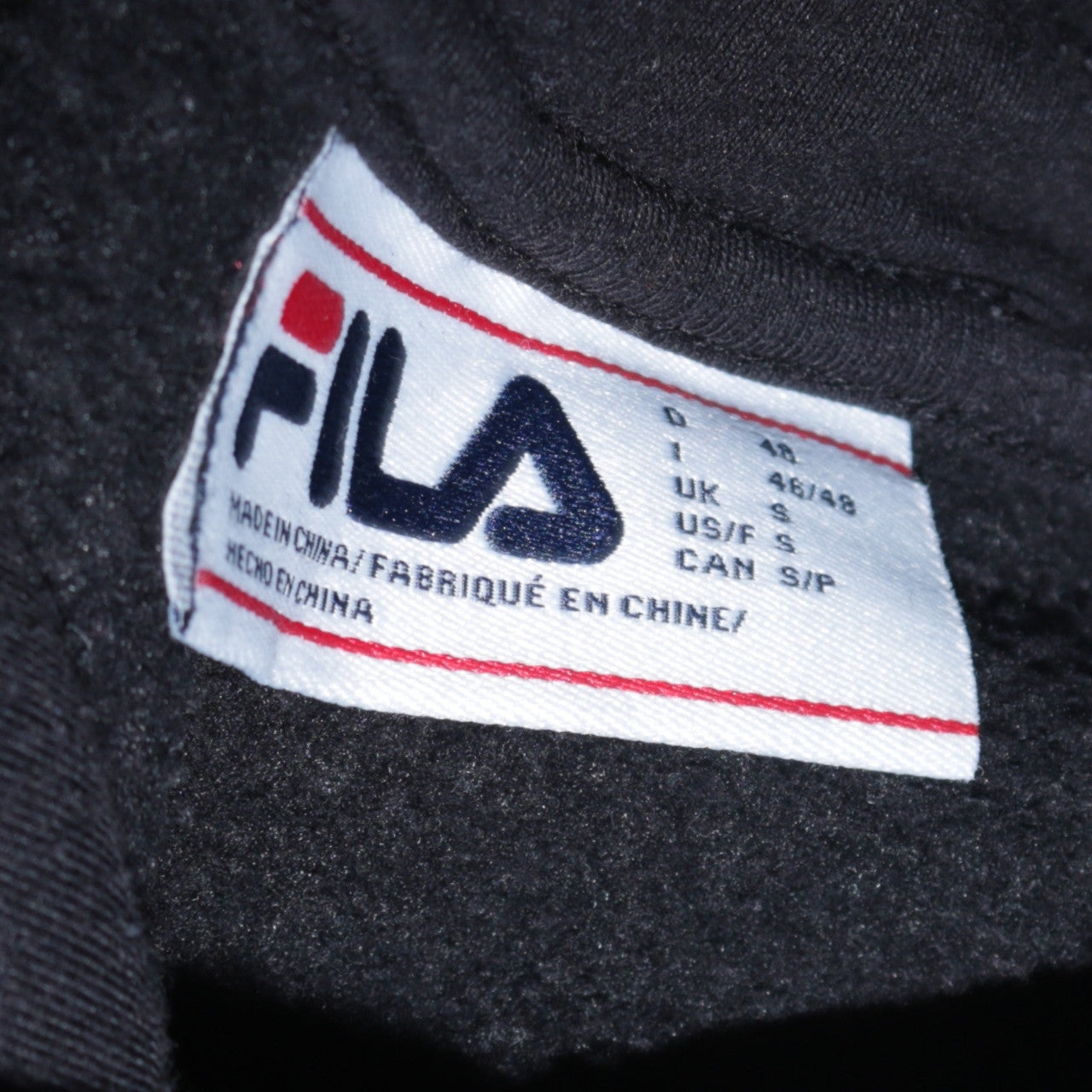 FILA Men's Black Pullover Hoodie Size S Regular Fit Fleece