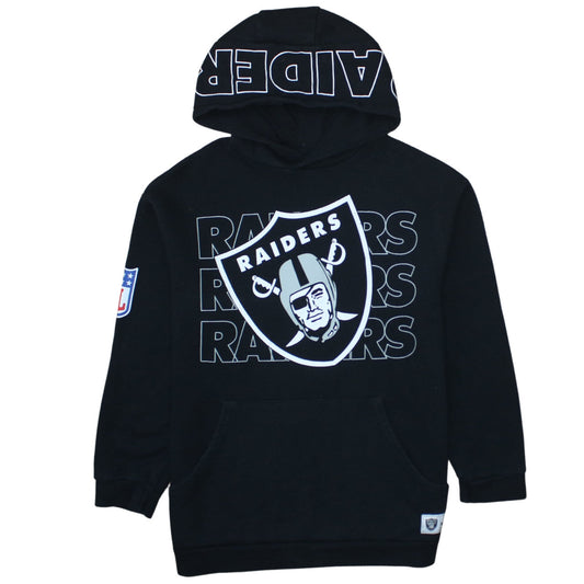 NFL Raiders Boys Black Pullover Hoodie 12-13 Years Hooded Fleece Sweatshirt