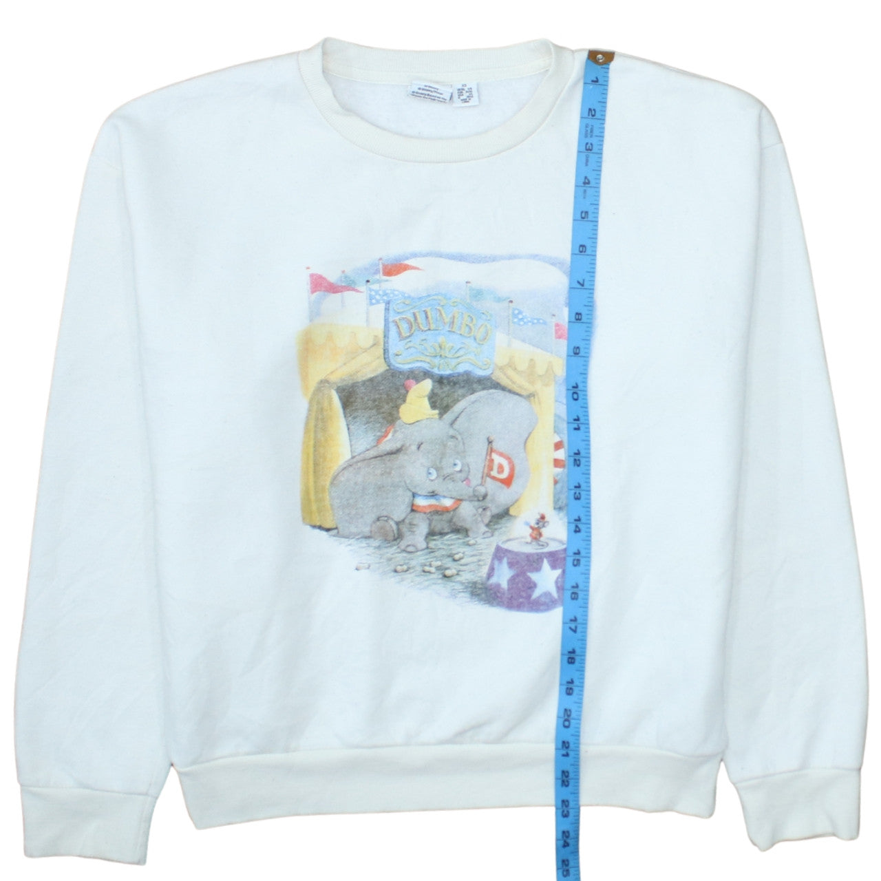 Disney Womens White Sweatshirt XS Dumbo Crew Neck Pullover