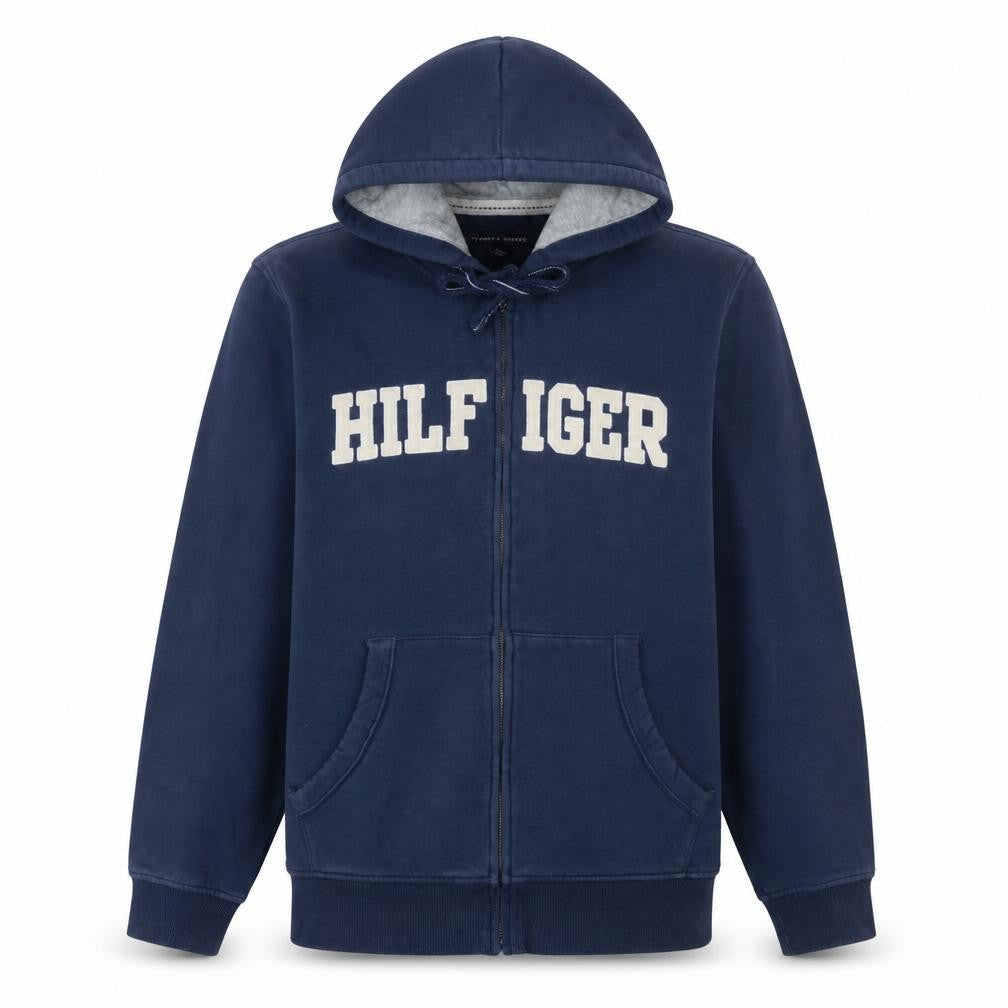 Tommy Hilfiger Men’s Blue Full Zip Hoodie Size L Regular Fit