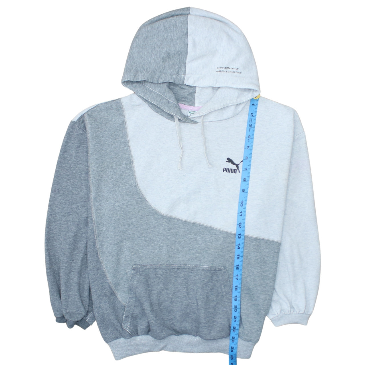 Puma Women's Grey Colourblock Pullover Hoodie Size S