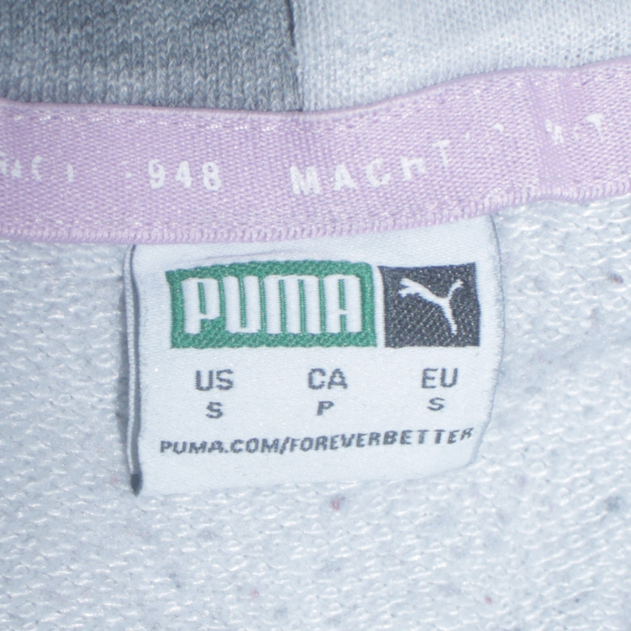 Puma Women's Grey Colourblock Pullover Hoodie Size S