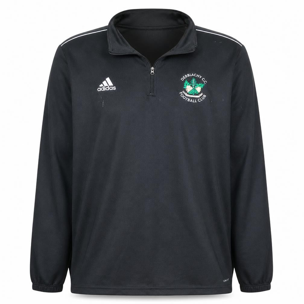 Front view of Adidas Men's Black 2XL 1/2 Zip Football Sweatshirt