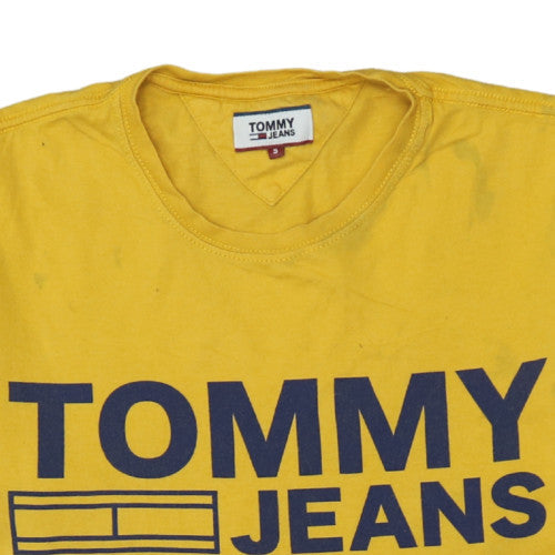 Tommy Jeans Men's Yellow Logo Cotton T-Shirt Size S