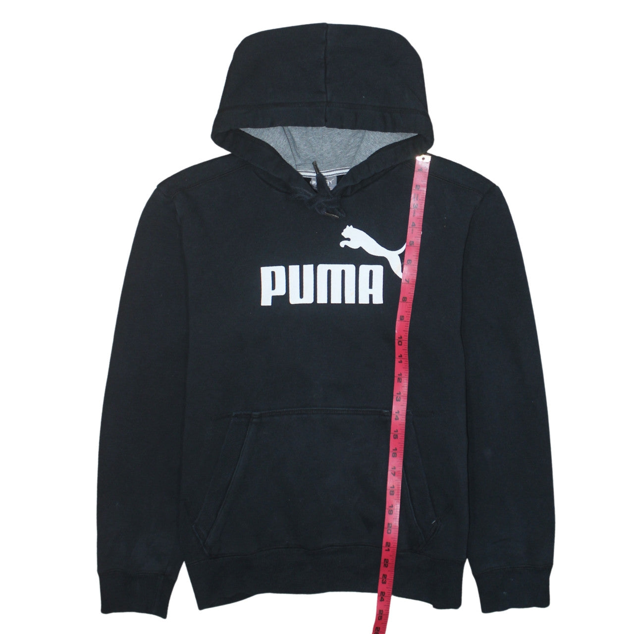 Puma Men's Black Small Pullover Hoodie with Logo Graphic