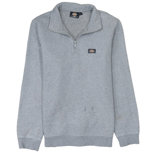 Dickies Men’s Grey 1/4 Zip Fleece Sweatshirt Size L