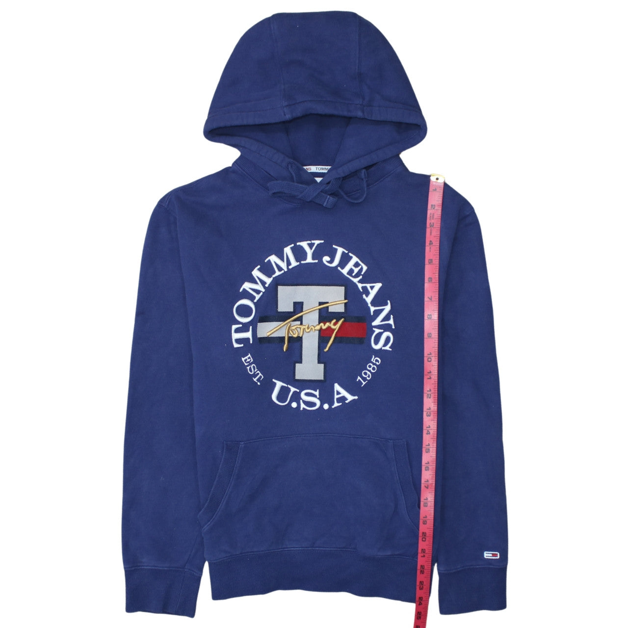 Tommy Jeans Men's Blue Pullover Hoodie Size S Embroidered Logo