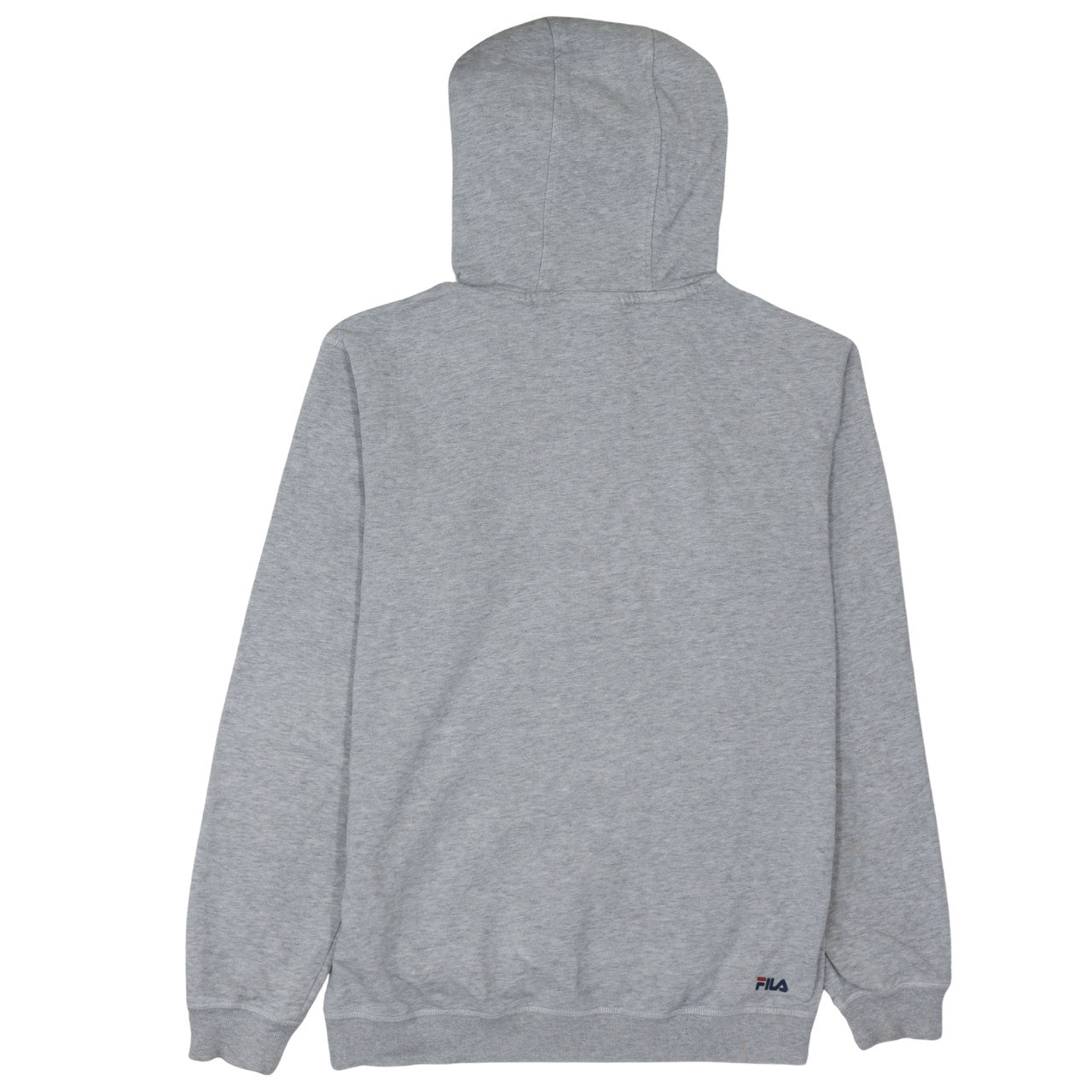 FILA Men's Grey Pullover Hoodie M Logo Sports Sweatshirt