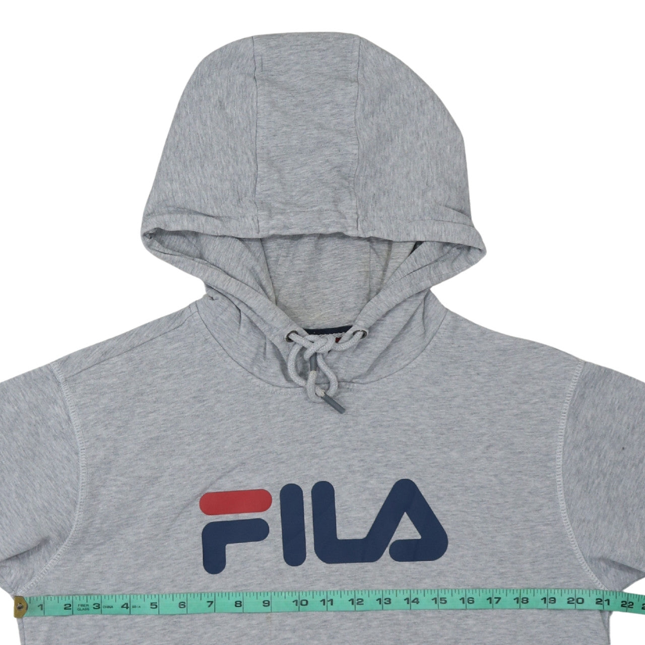 FILA Men's Grey Pullover Hoodie M Logo Sports Sweatshirt