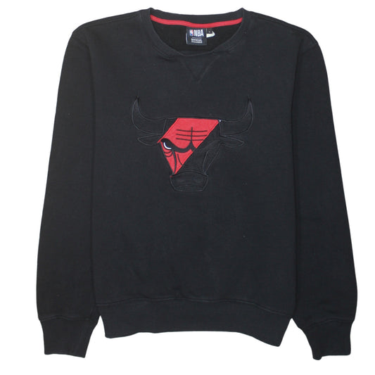 NBA Men’s Black Chicago Bulls Pullover Sweatshirt L Crew Neck