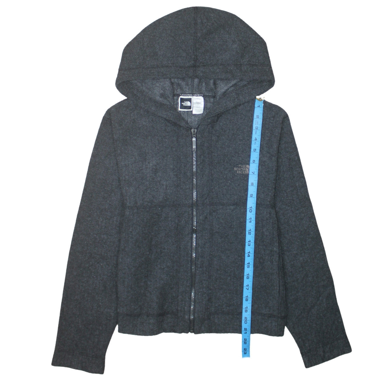 The North Face Womens Grey Full Zip Hooded Sweatshirt Size S Fleece