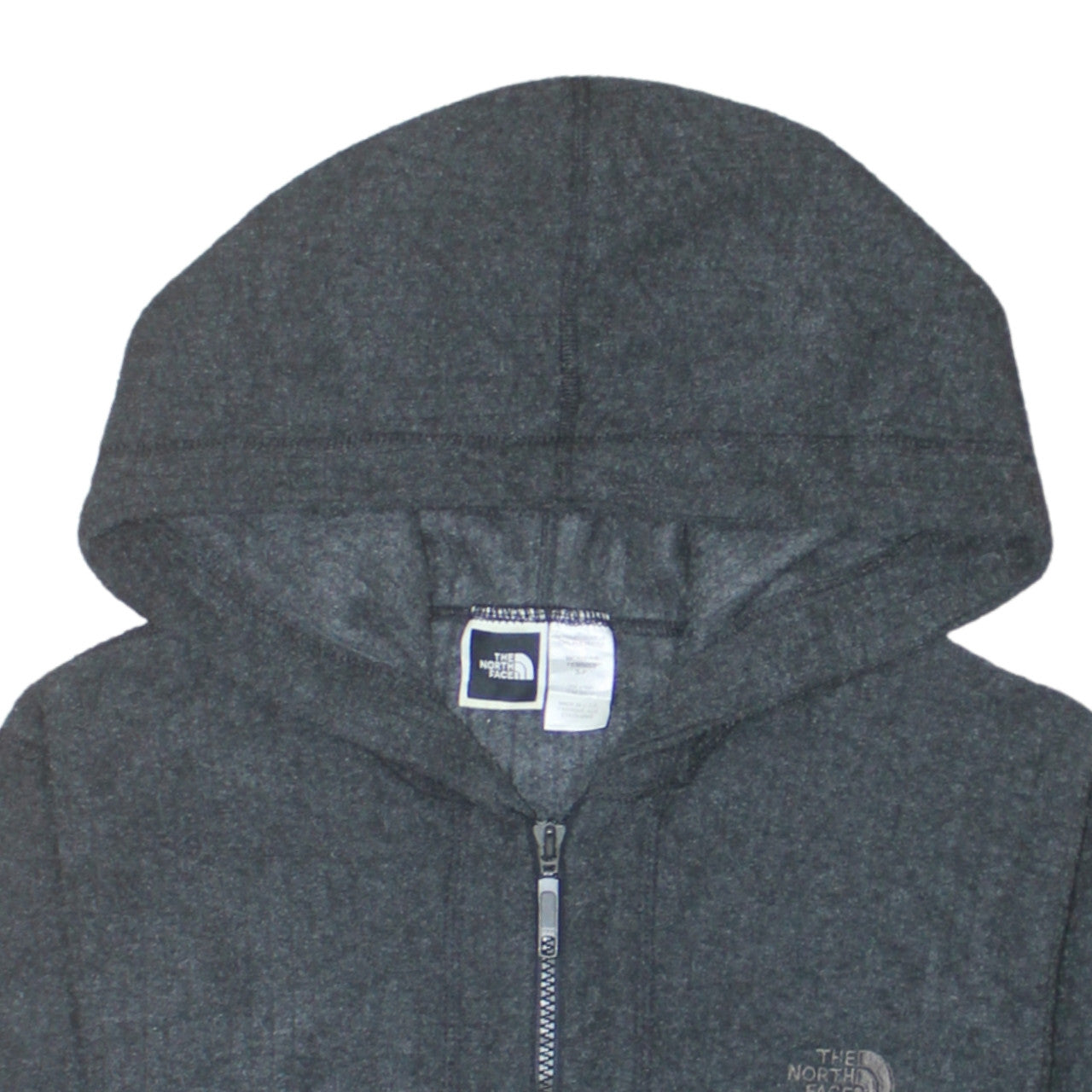 The North Face Womens Grey Full Zip Hooded Sweatshirt Size S Fleece