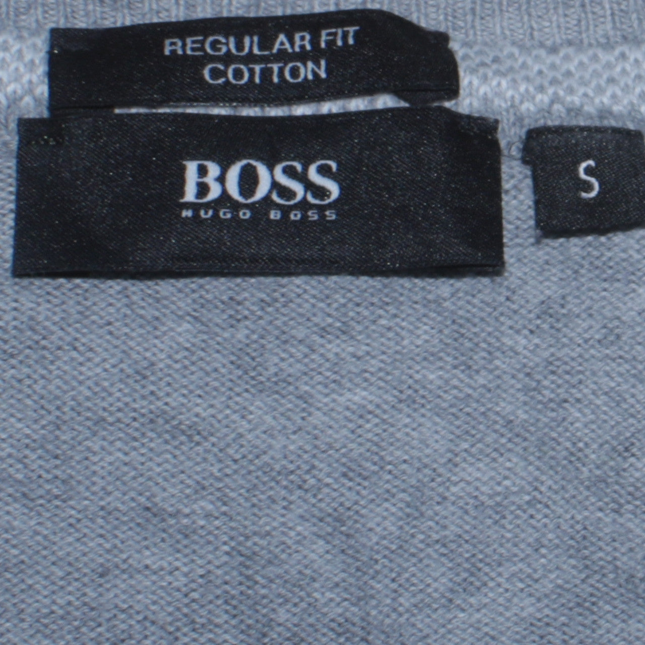 Hugo Boss Mens Grey Cotton V-Neck Regular Fit Sweatshirt Size S