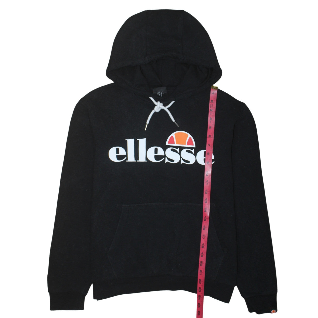 Ellesse Women's Black Pullover Hoodie UK 12 Cotton Blend Logo Design