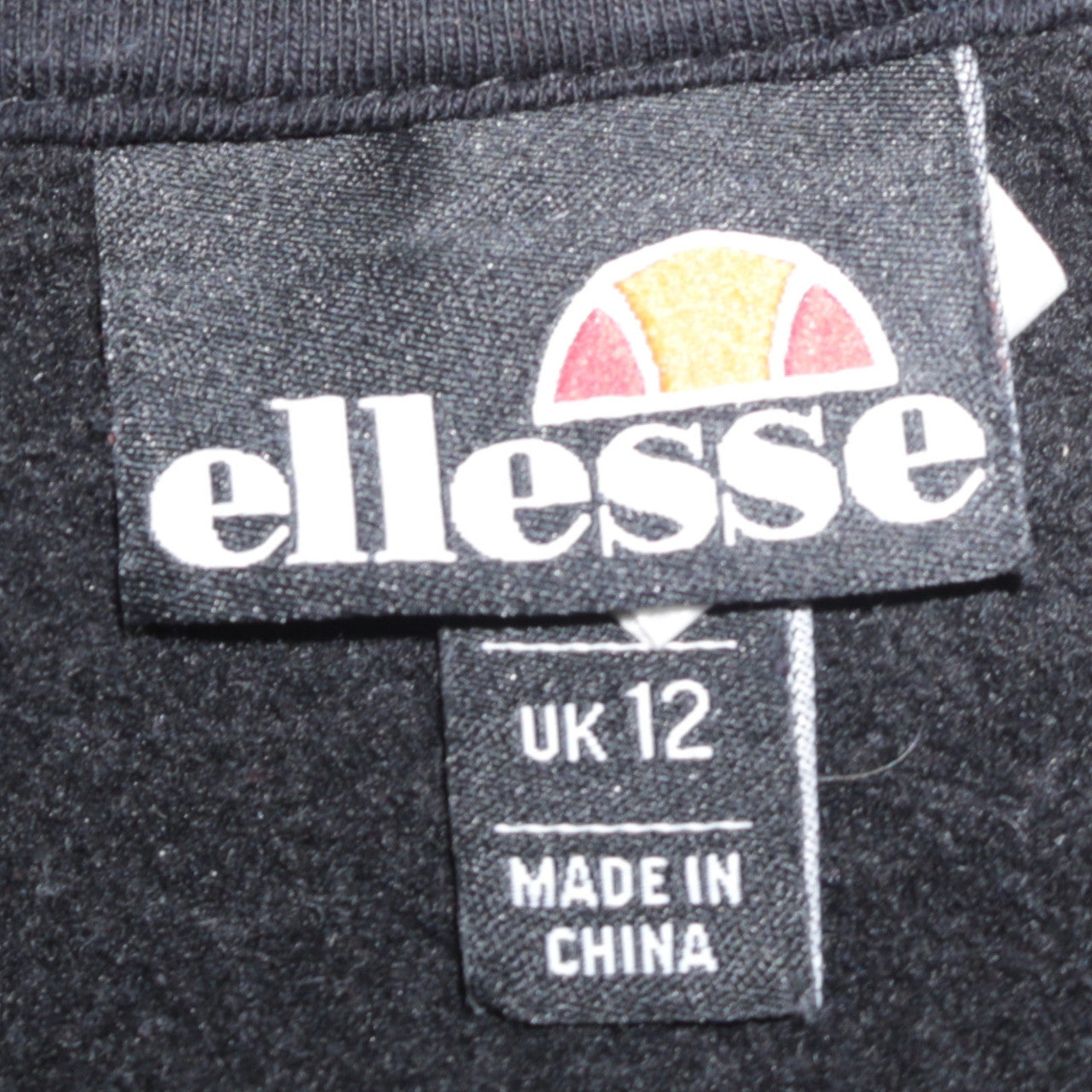 Ellesse Women's Black Pullover Hoodie UK 12 Cotton Blend Logo Design