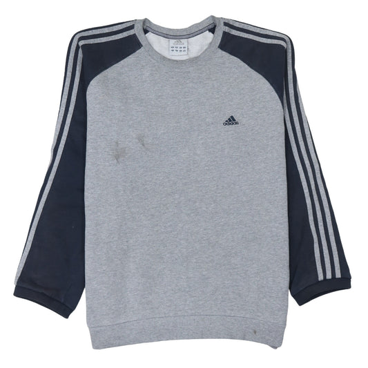Adidas Men's Grey Crew Neck Pullover Sweatshirt Size L Sports Style