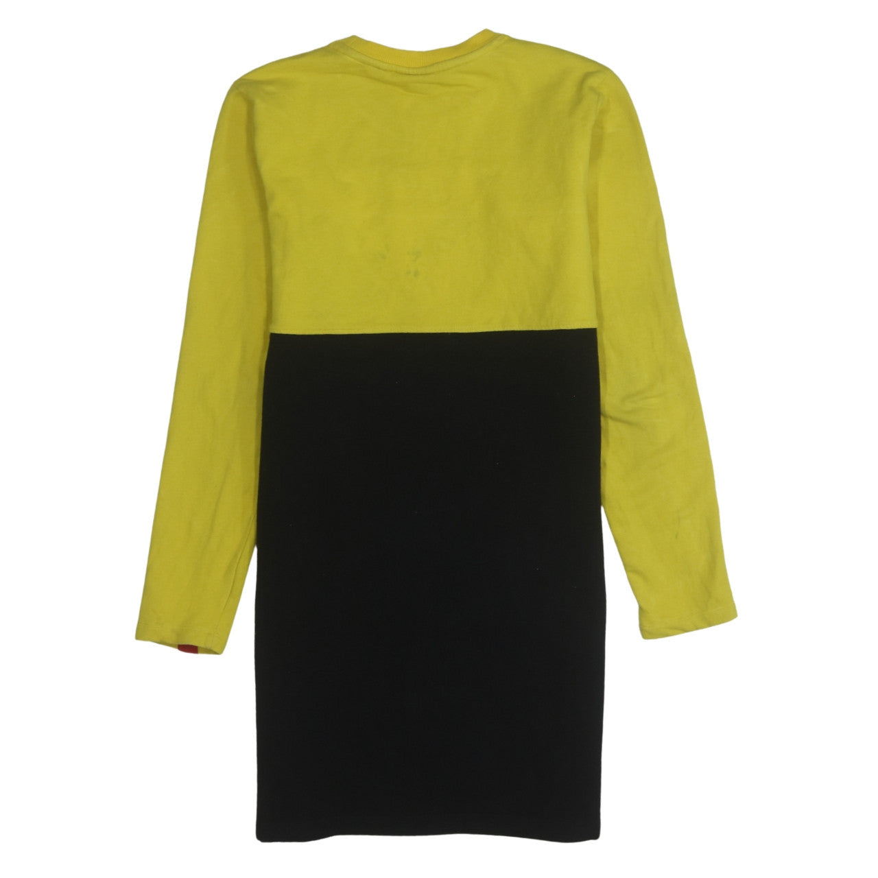 FILA Men's Yellow Black Colourblock Logo Sweatshirt S