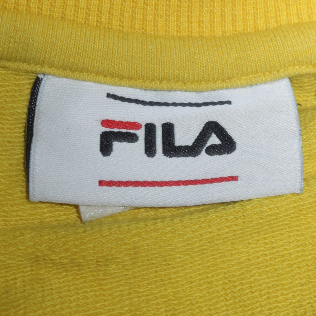 FILA Men's Yellow Black Colourblock Logo Sweatshirt S