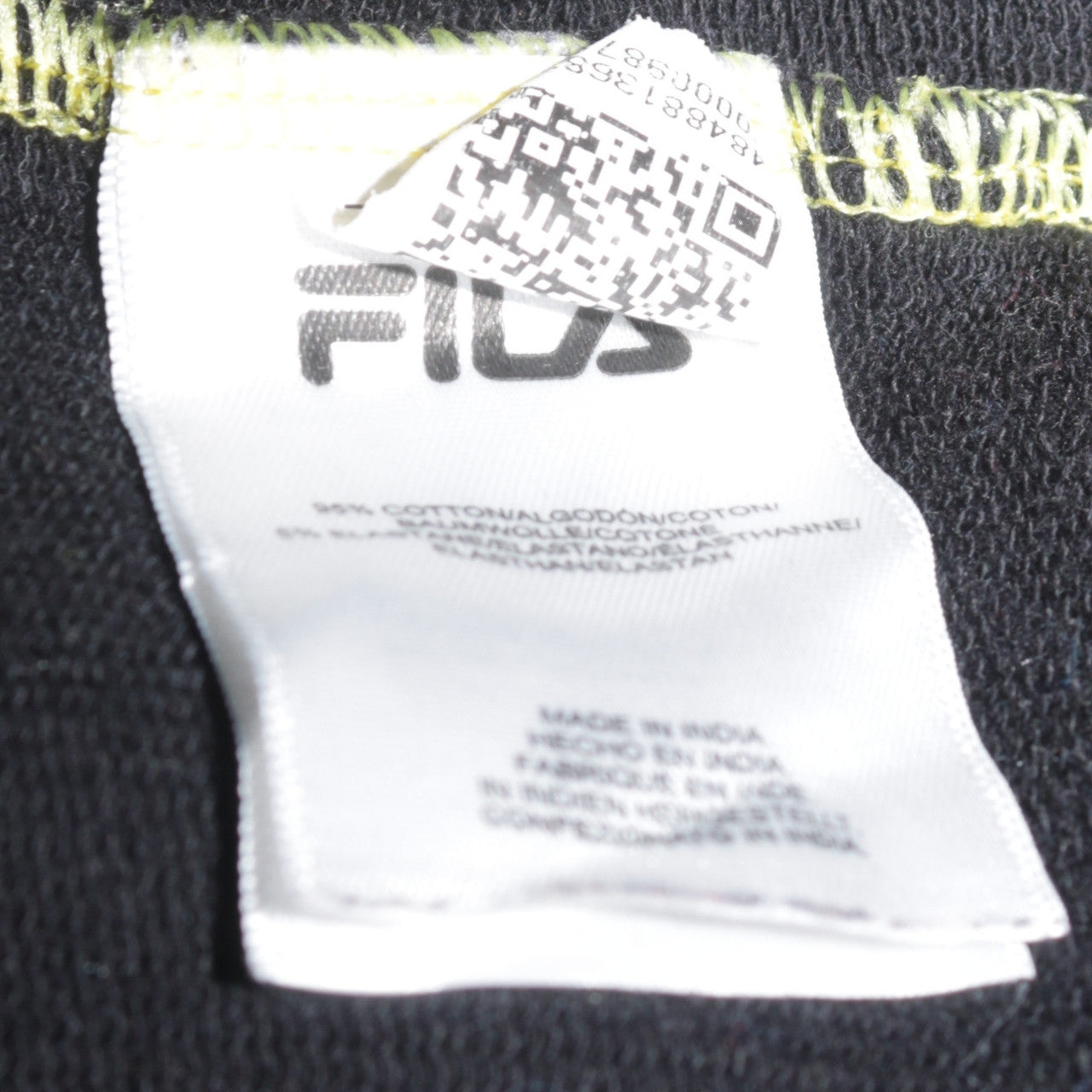 FILA Men's Yellow Black Colourblock Logo Sweatshirt S