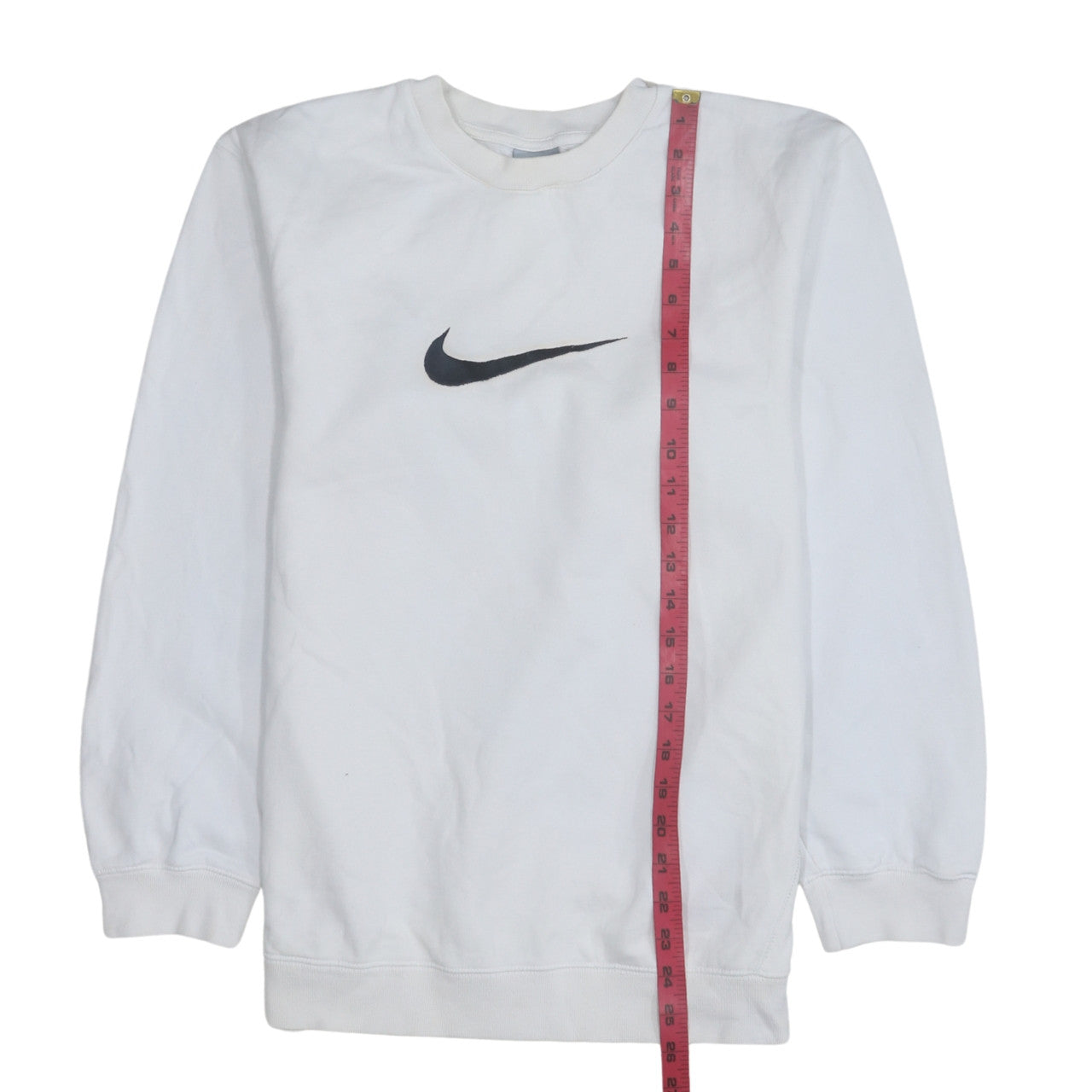 Nike Teens White Pullover Sweatshirt Swoosh Logo Fleece S