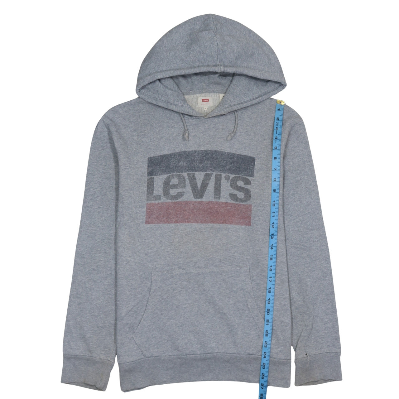 Levi's Men's Grey Logo Pullover Hoodie Size L Regular Fit
