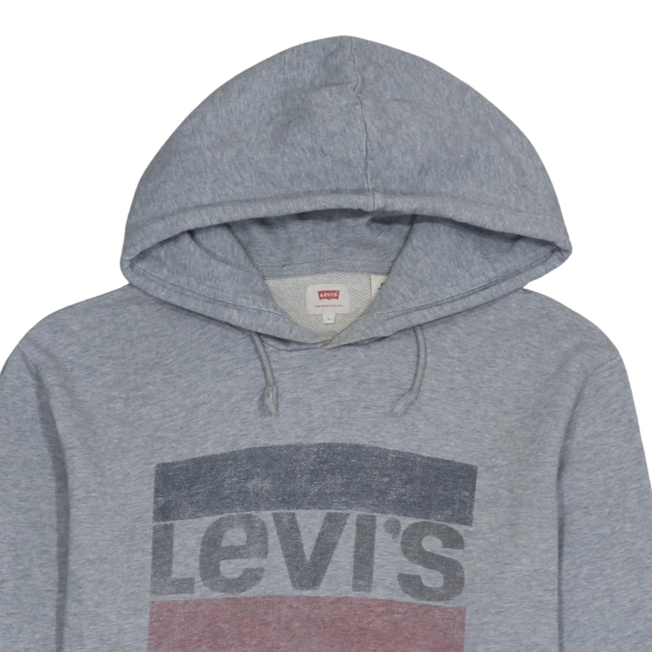 Levi's Men's Grey Logo Pullover Hoodie Size L Regular Fit