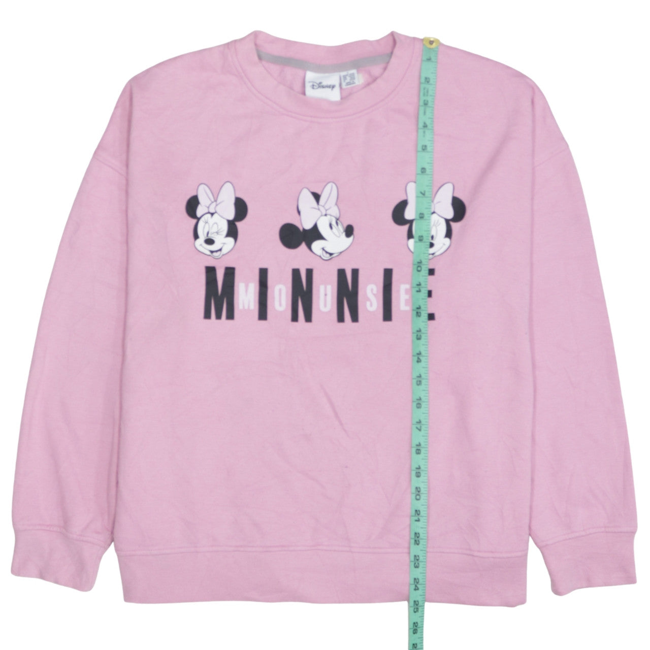 Disney Women Pink Minnie Mouse Sweatshirt Size L 14/16 Pullover