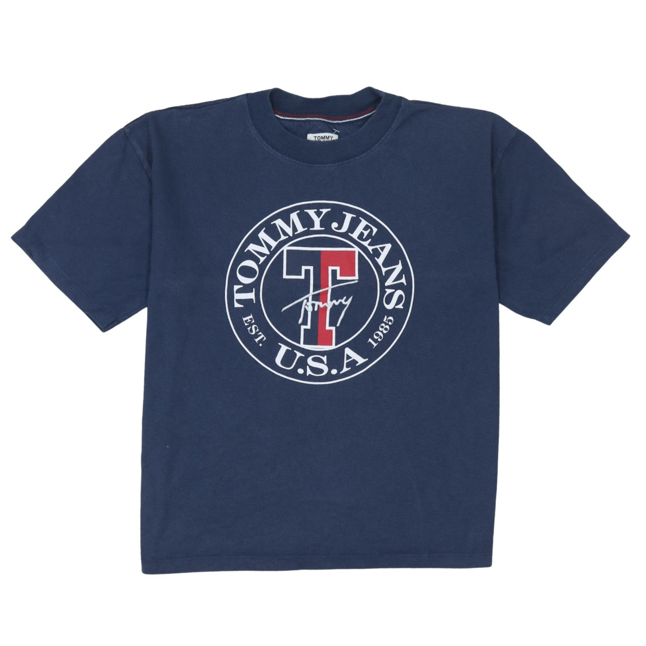Tommy Jeans Men's Blue USA Logo Cotton T-Shirt Size M