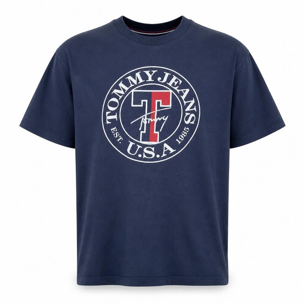 Tommy Jeans Men's Blue USA Logo Cotton T-Shirt Size M