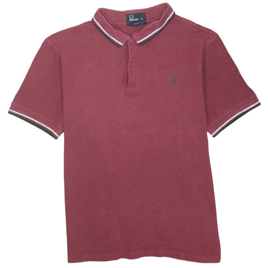 Fred Perry Men's Red Slim Fit Polo Shirt Size 2XL Cotton