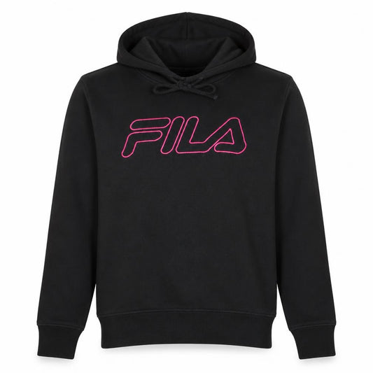 Fila Men's Black Pullover Hoodie M Logo Sports Fleece Sweatshirt