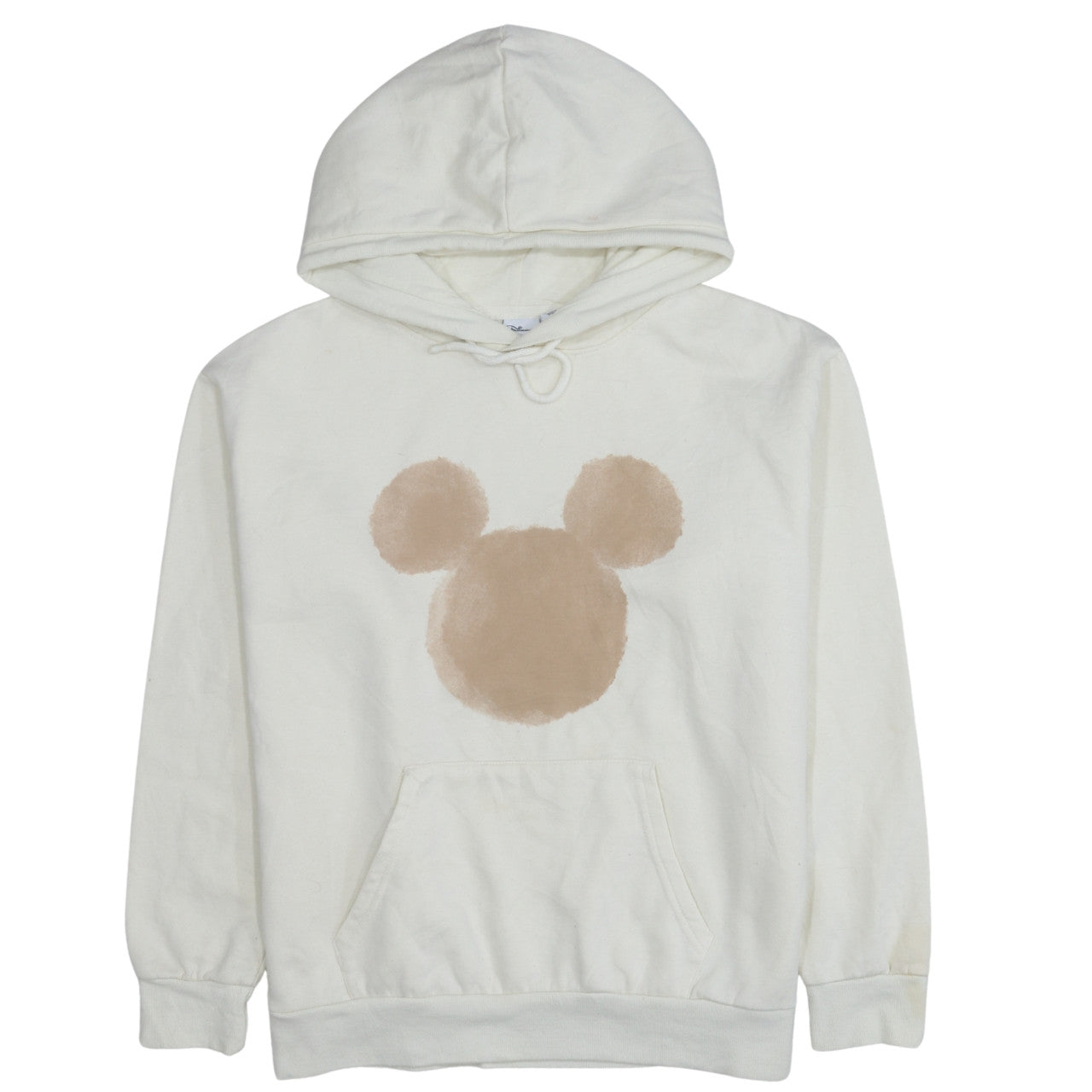 Disney Primark Cares Women Ivory Beige Hoodie L 14/16 Pullover Mickey Ears