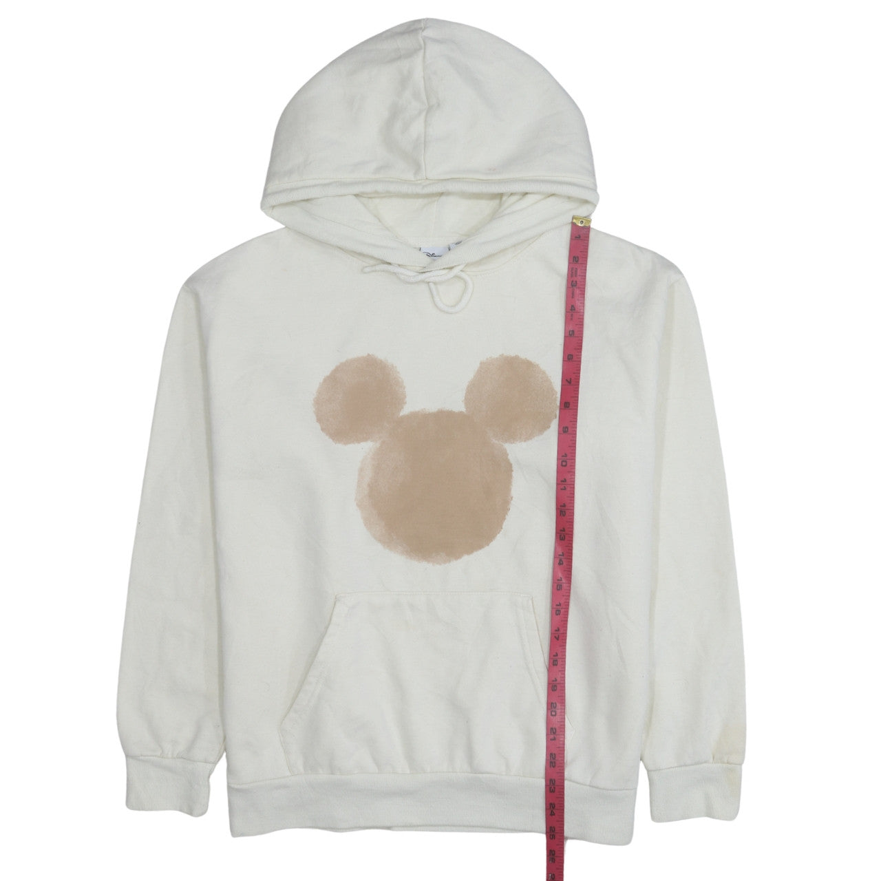 Disney Primark Cares Women Ivory Beige Hoodie L 14/16 Pullover Mickey Ears
