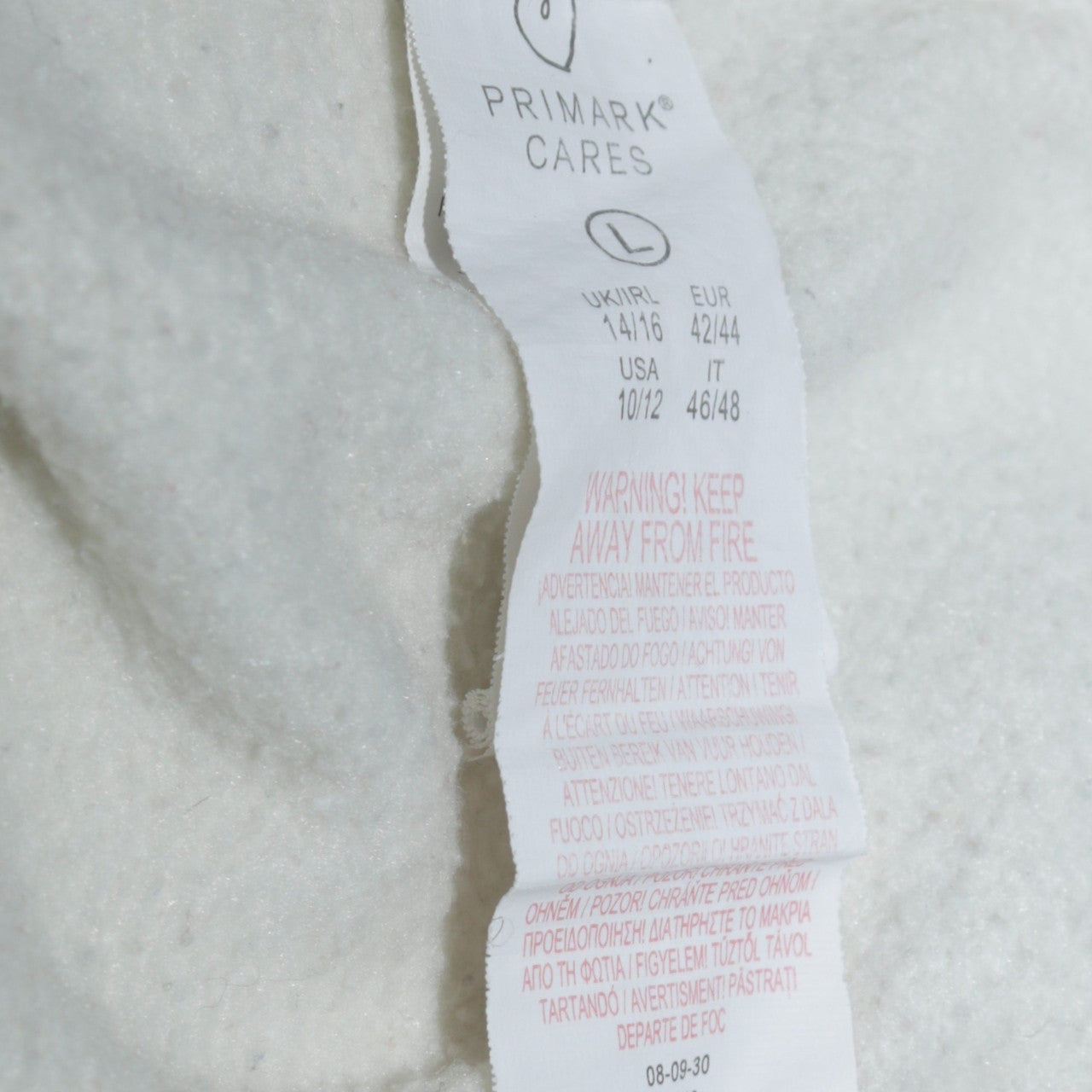 Disney Primark Cares Women Ivory Beige Hoodie L 14/16 Pullover Mickey Ears