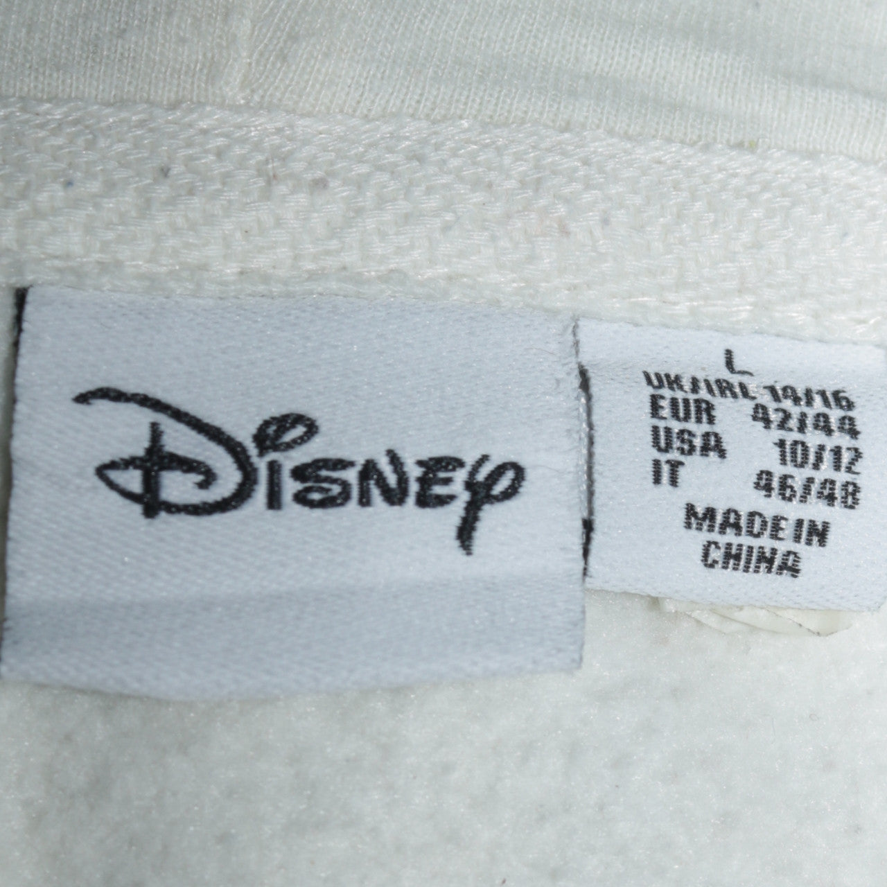 Disney Primark Cares Women Ivory Beige Hoodie L 14/16 Pullover Mickey Ears