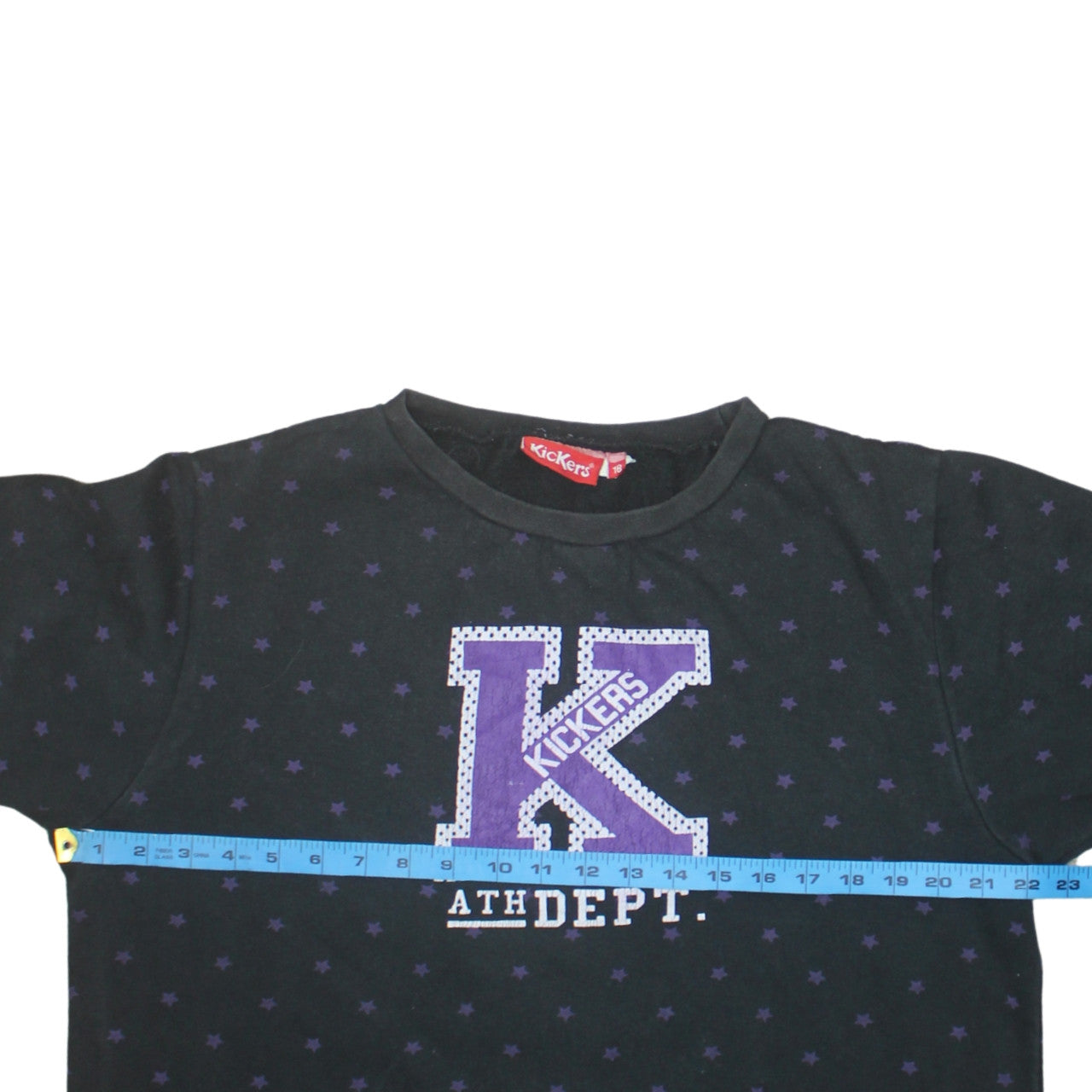 Kickers Womens Black Purple Star Print Pullover Sweatshirt Size 18