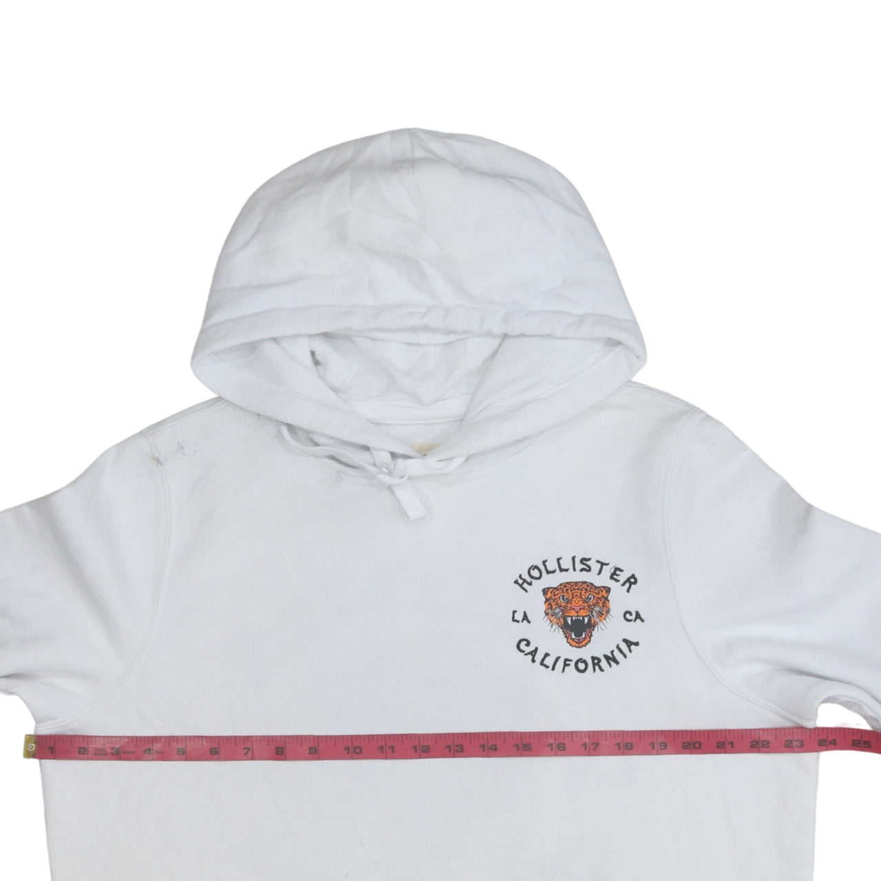 Hollister Men’s White Embroidered Tiger Pullover Hoodie XL