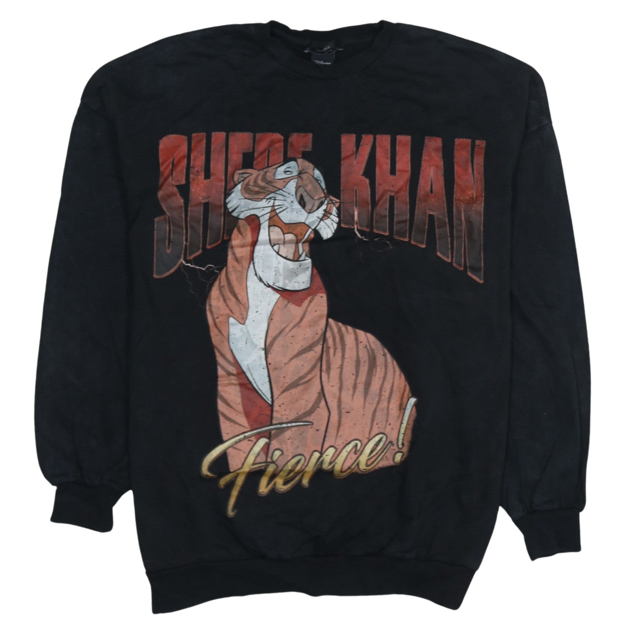 Bershka x Disney Women's Black XS Sheer Khan Fierce Pullover Sweatshirt