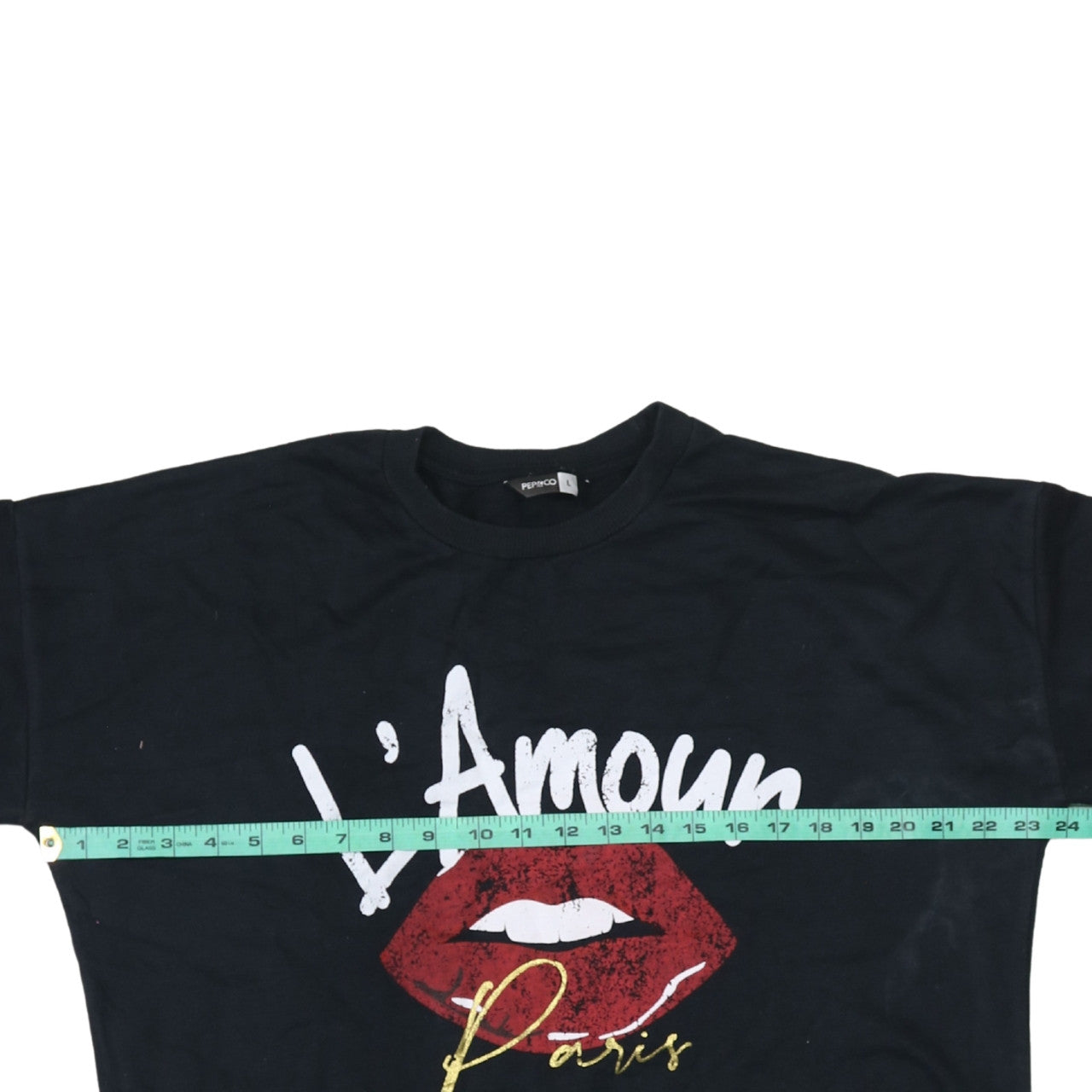Pep & Co Women Black L'Amour Paris Pullover Sweatshirt L